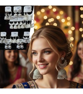 Silver Jhumka Earrings - CJE016