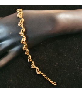 GJBR026-22ct Gold heavy bracelet with little rhodium works