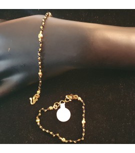 GJBR028-22ct Gold crystal bead bracelet for Children