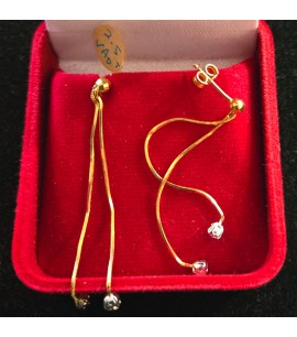 22ct Gold long Dangly Earrings - GJED030