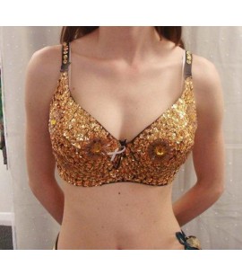 Gold Sequined Bra