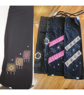 Detailed Black Wrap Skirt