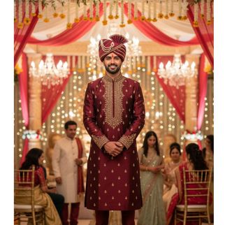 Pagdi (Headwear) in Maroon - MP001