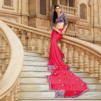 Classic Peach Saree